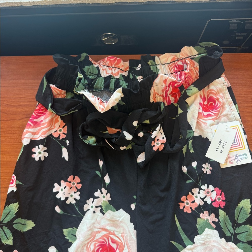 LuLaRoe Floral Shorts with Black, Pink, and Green